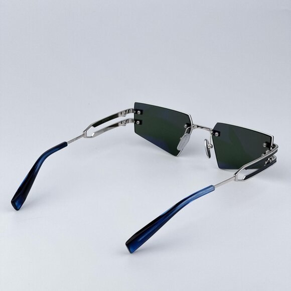Balmain FIXE BPS-123E-54 Women BRAND NEW Sunglasses Titanium Silver Blue Mirror - Picture 5 of 12